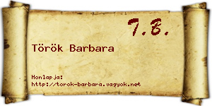 Török Barbara névjegykártya